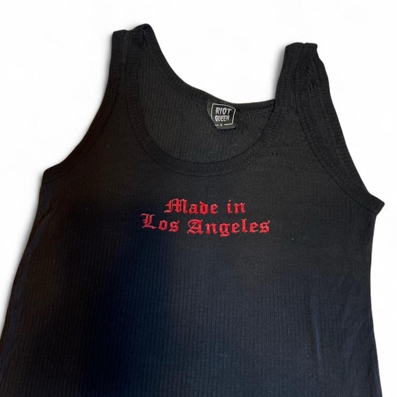 Riot Queen Black Tank Top with Red Text - Picture 2 of 3